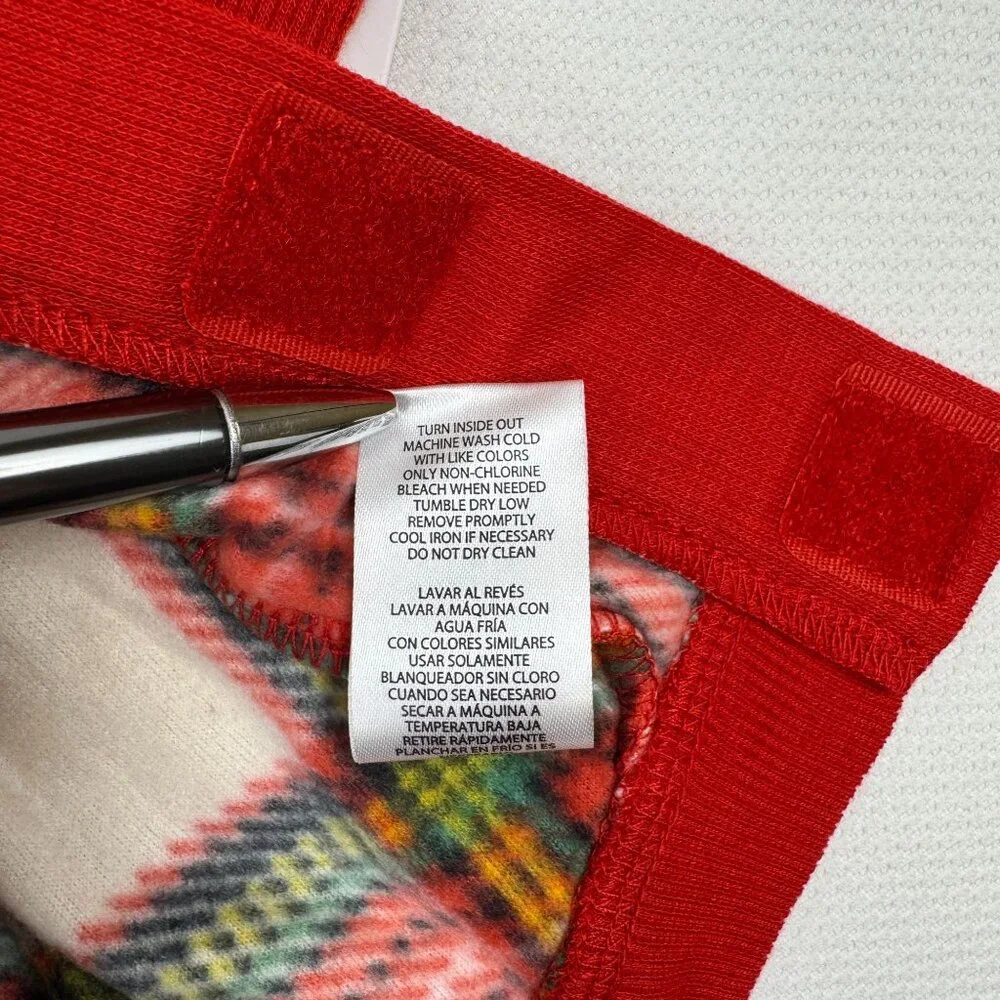 Eddie Bauer Red Plaid Pet Bodysuit Size Small Flannel Family Dog Pajamas NEW